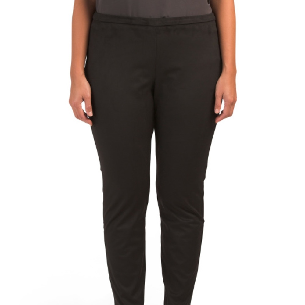 N Natori Stretch Faux Suede Black Pants COMFORT!!